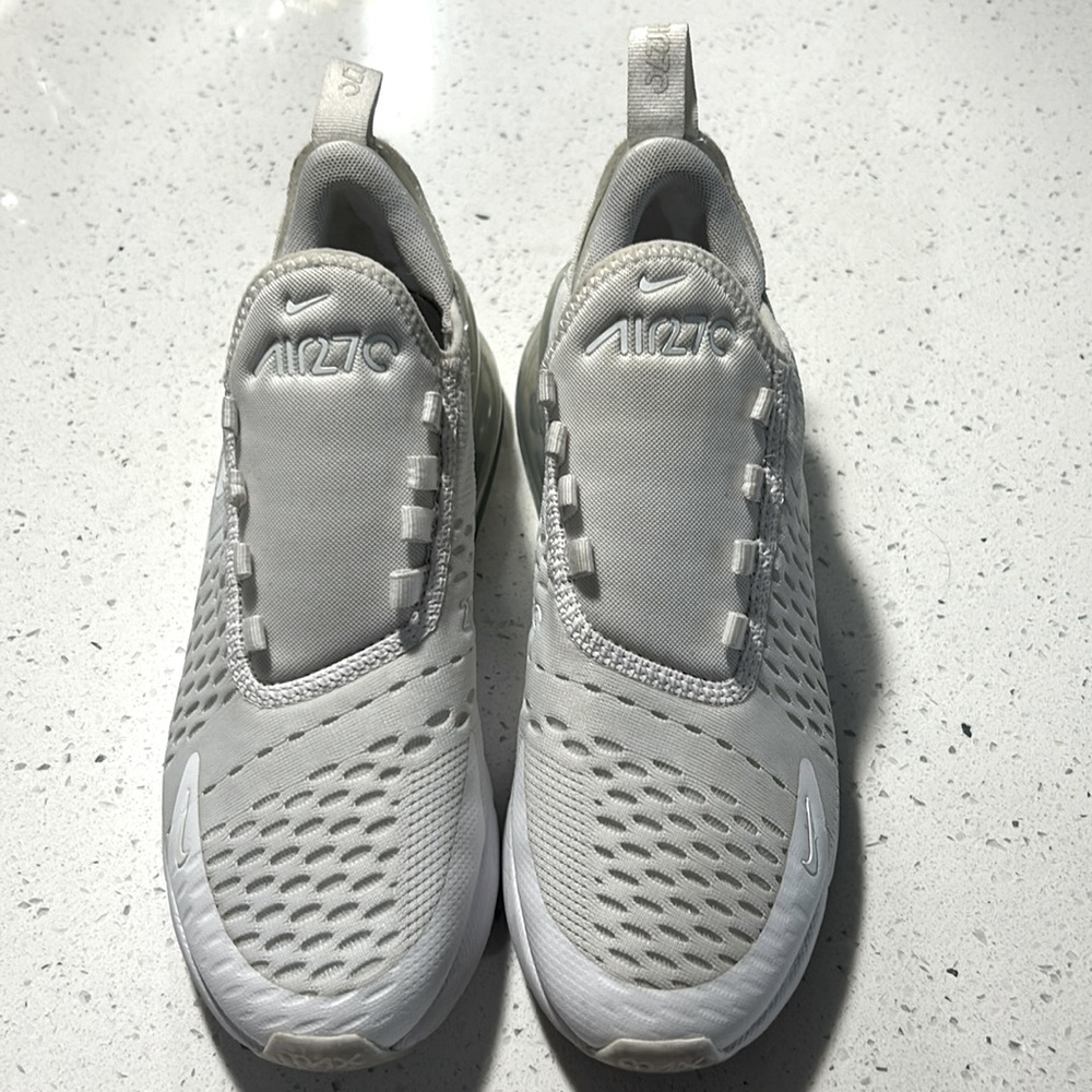 All white Nike max 270 youth size 5
